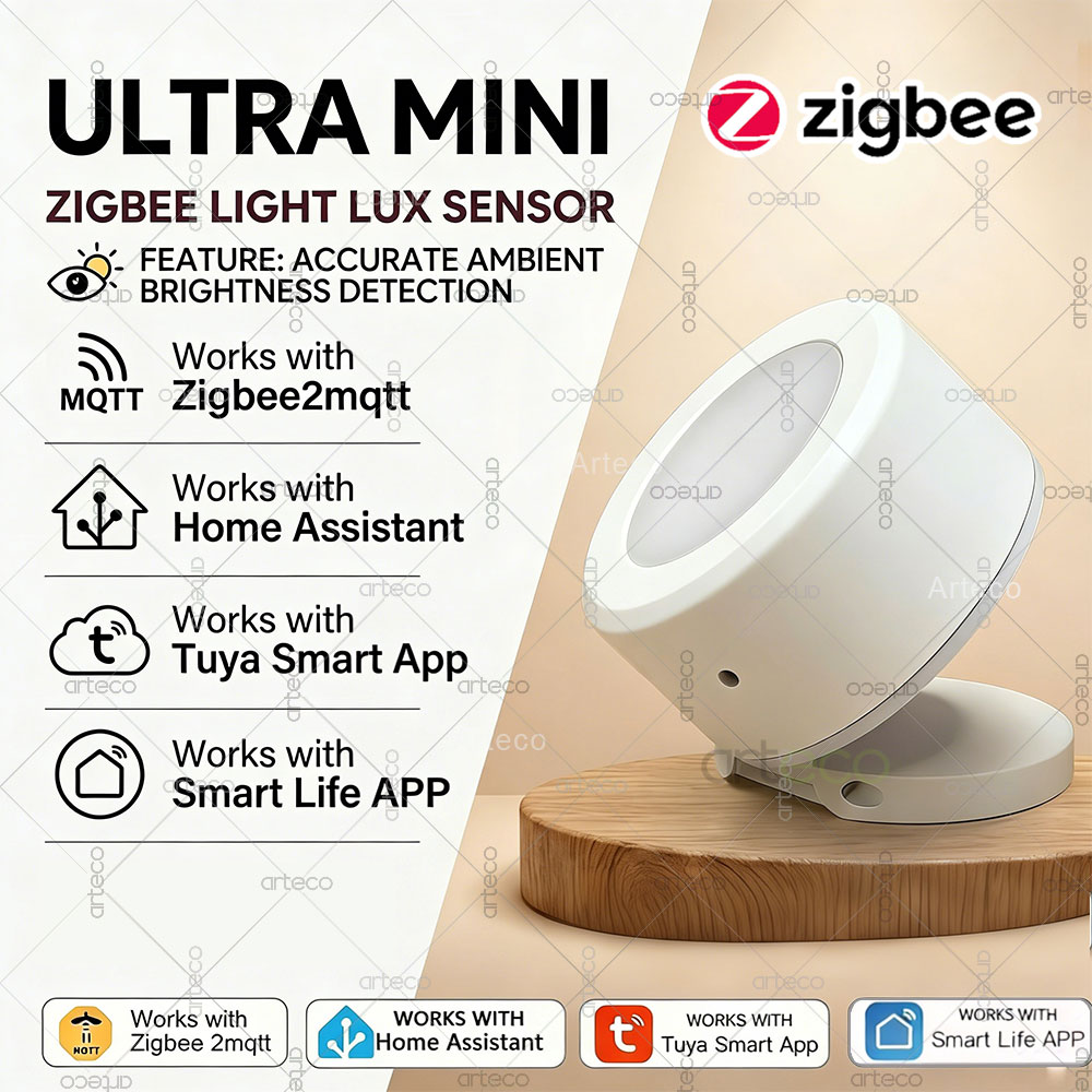 Smart Home Simple - Sensor de luz Ultra Mini Zigbee,