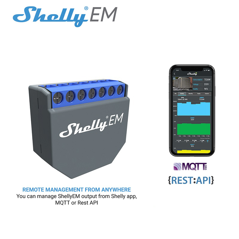 Smart Home Control - Interruptor Inteligente WiFi SHELLY EM, Control