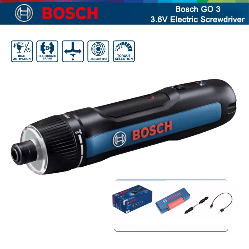 Smart Home Bosch - Destornillador Eléctrico BOSCH Go 3, Destornillador