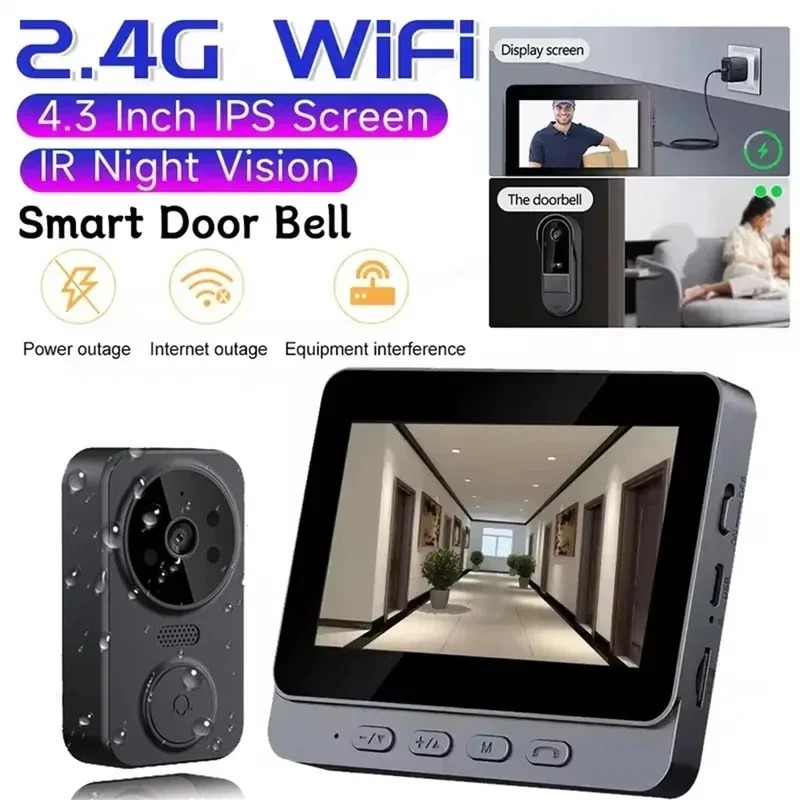 Smart Home Video Doorbell Enhanced Security With Smart Doorbell - Timbre Inalámbrico Inteligente WiFi 2.4G con