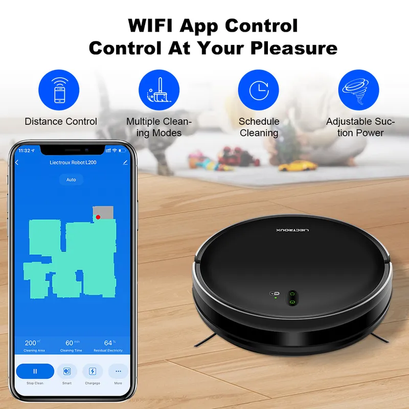 Smart Home Robot - Aspiradora Robótica LIECTROUX L200 con Control