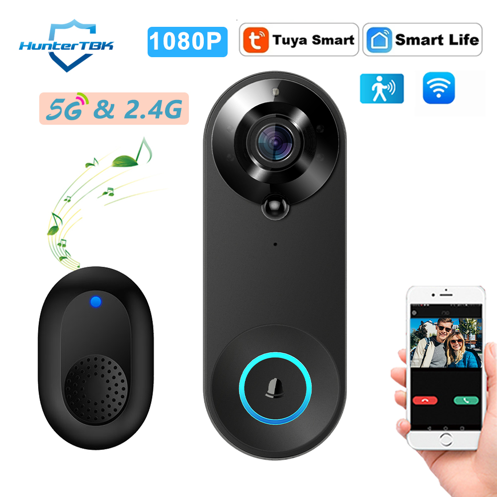 Smart Home Video Doorbell Enhanced Security With Smart Doorbell - Videoportero WiFi 5G 2.4G, Cámara Inalámbrica