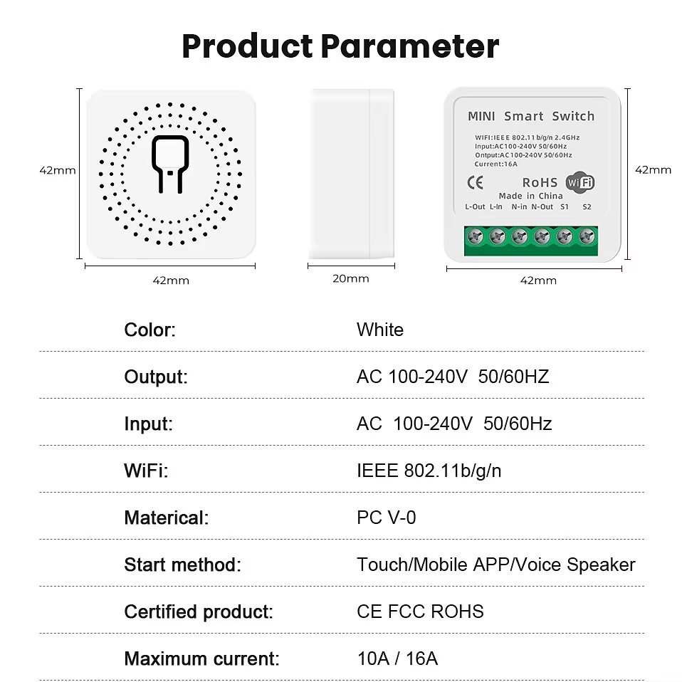 Mini Interruptor WiFi de 16A,  - Smart Home Villa reseña y precio