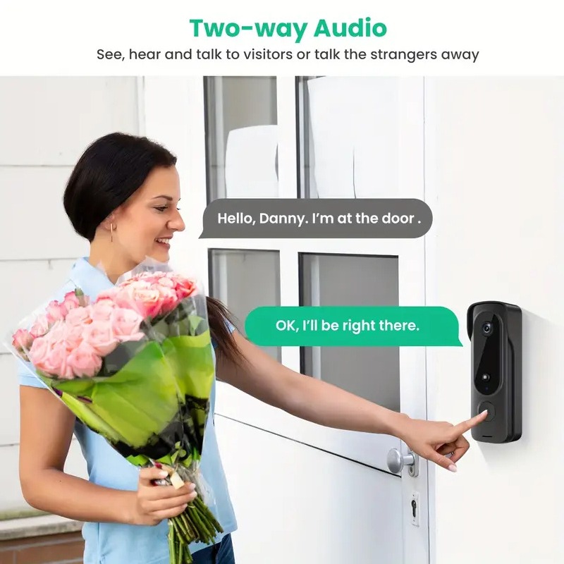 Timbre inalámbrico para exteri - Smart Home Video Doorbell Enhanced Security With Smart Doorbell reseña y precio