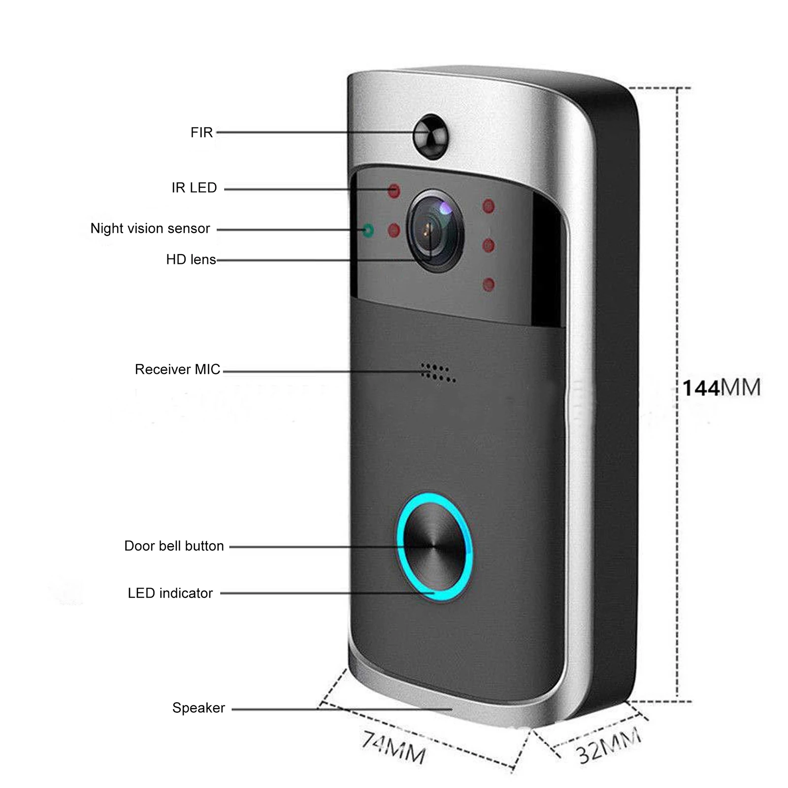 Timbre de puerta inalámbrico V - Smart Home Video Doorbell Enhanced Security With Smart Doorbell reseña y precio