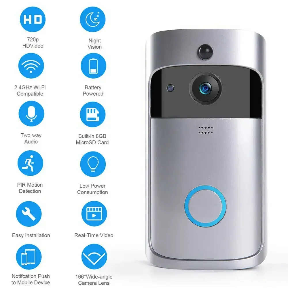 Timbre inalámbrico WIFI para e - Smart Home Video Doorbell Enhanced Security With Smart Doorbell reseña y precio