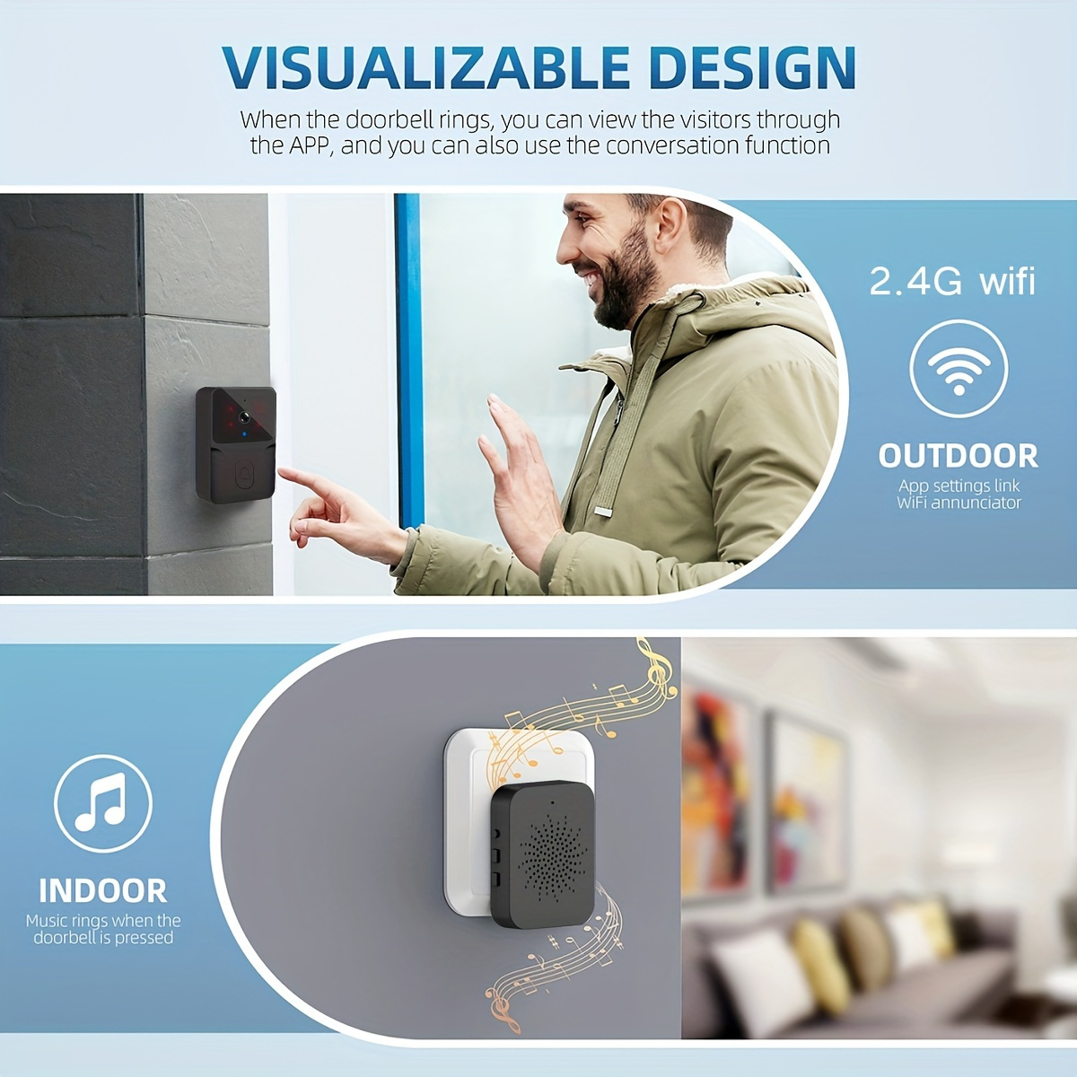 Videoportero Inteligente Inalá - Smart Home Video Doorbell Enhanced Security With Smart Doorbell reseña y precio